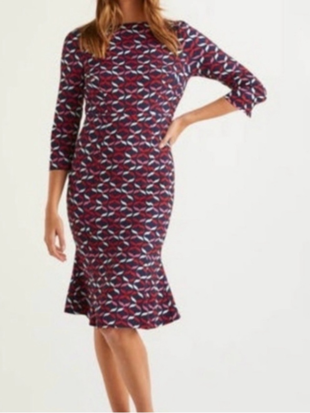 Boden Violette dress in navy ribbons. Size 10L